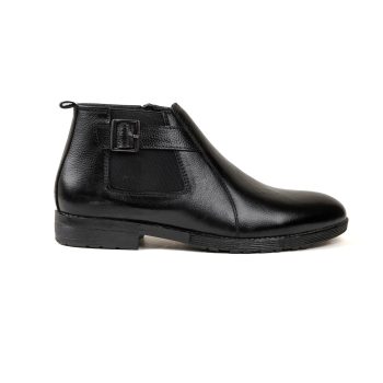 Classic Buckle Black Chelsea Boot